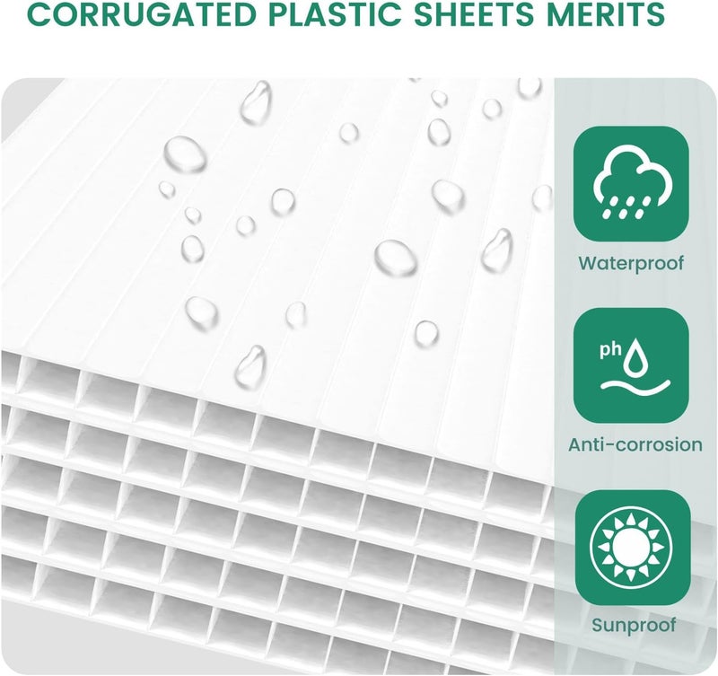 SCZS Corrugated Plastic Sheet for Indoor and Outdoor Use - 4 Mm Thick Poster Board, 24x36 Inches - Pack of 2 White Plastic Board Sheets - Waterproof Coroplast Sheets and Lightweight Blank - Image 4